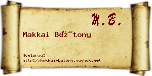Makkai Bátony névjegykártya